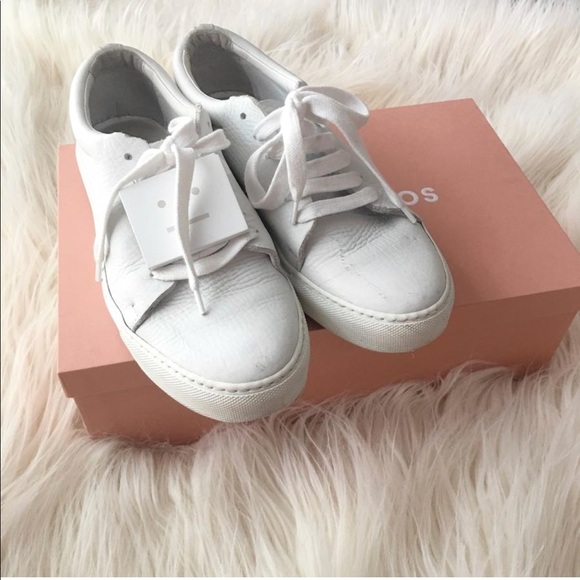 Acne studios white grain leather Adriana sneakers - Picture 4 of 7